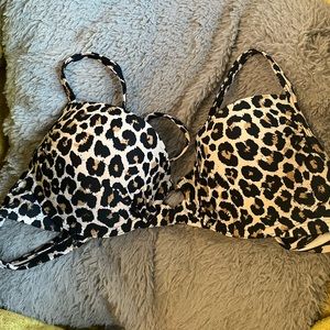 Cheetah print push up bathing suit top